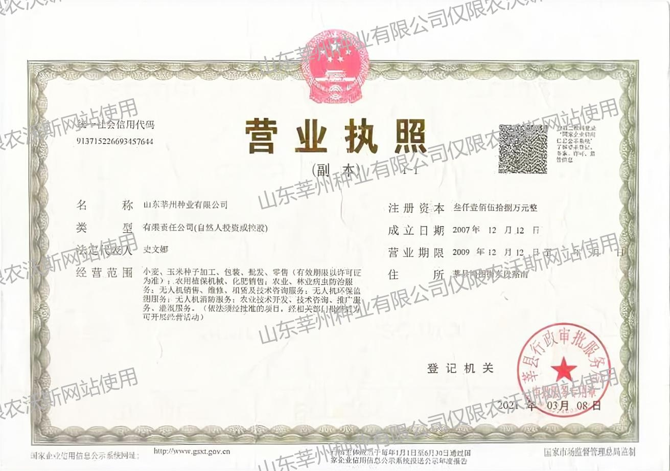 莘州种业营业执照