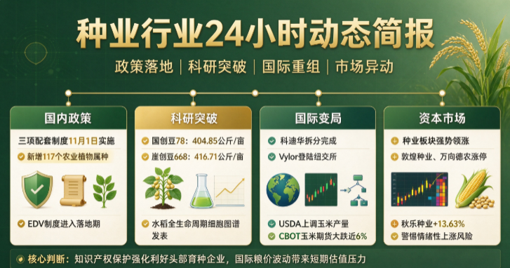 种业行业24小时动态简报｜2026年10月10日