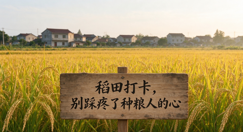 稻田打卡，别踩疼了种粮人的心